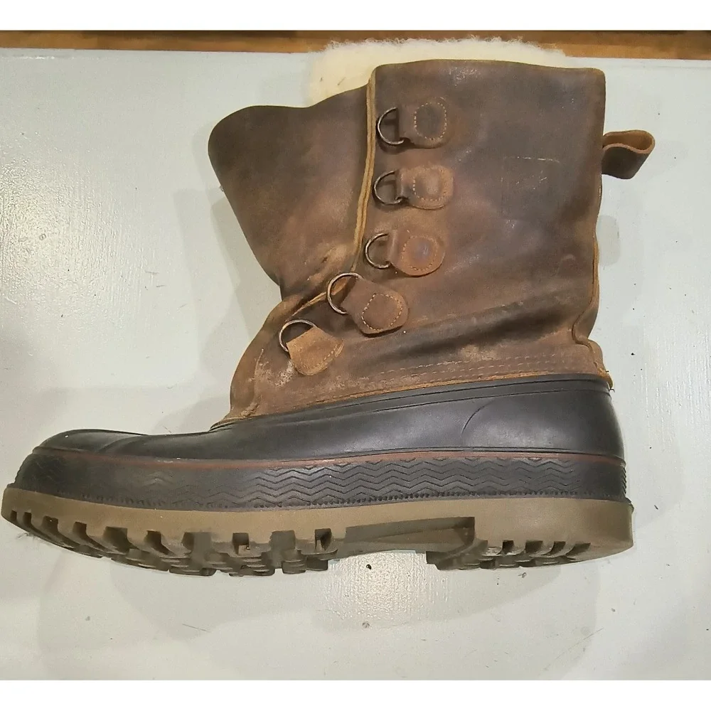 Vintage LaCrosse Iceman 70436 Winter Pac Boots Men's Size 11 Made In USA Leather